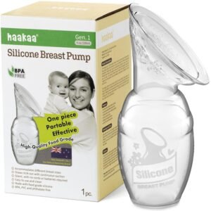 Haakaa - Sacaleches manual para lactancia materna, material de silicona, transparente 4 onzas/100 ml