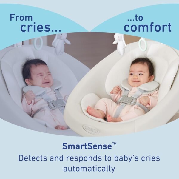 Graco SmartSense - Columpio para bebé con tecnología de detección de llantos, movimientos relajantes y vibraciones calmantes - Image 5