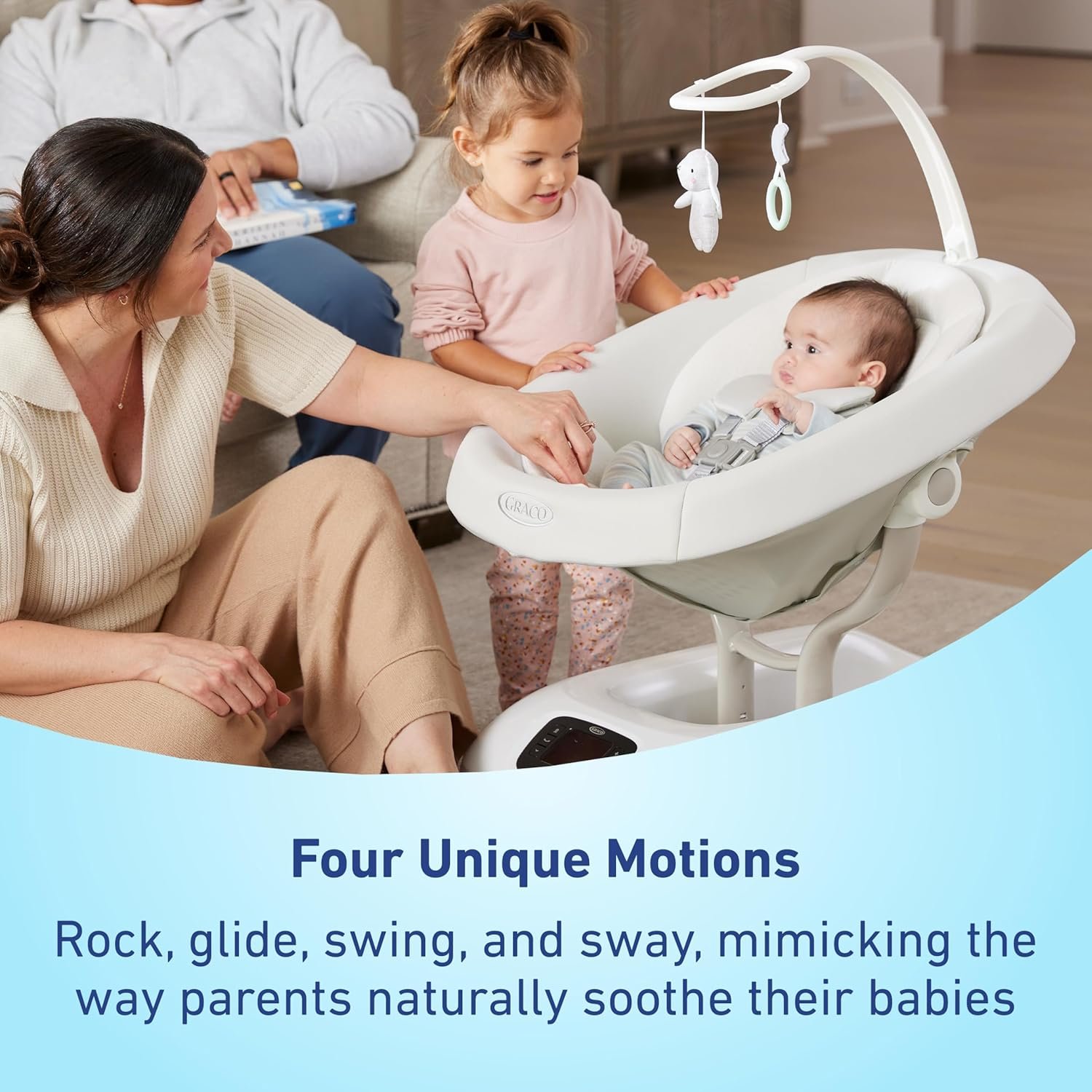 Graco SmartSense - Columpio para bebé con tecnología de detección de llantos, movimientos relajantes y vibraciones calmantes - Image 3