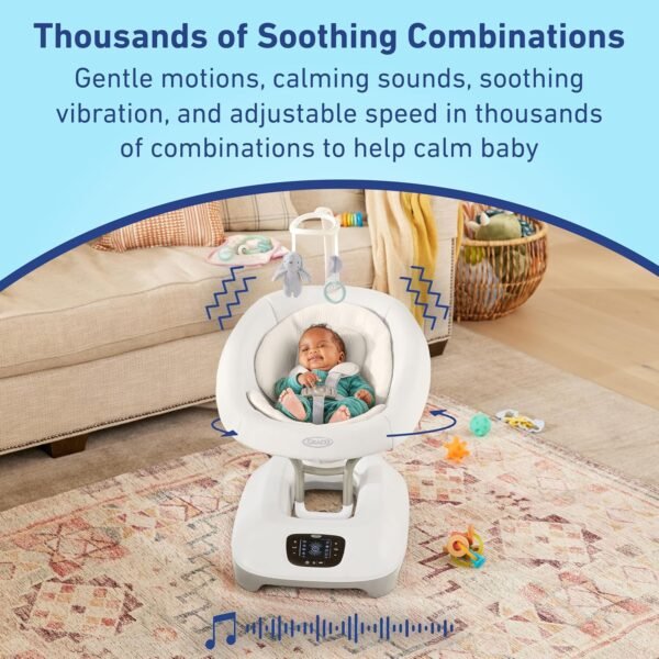 Graco SmartSense - Columpio para bebé con tecnología de detección de llantos, movimientos relajantes y vibraciones calmantes - Image 2