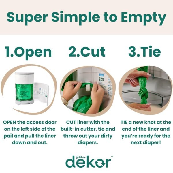 Diaper Dekor Mini cubo de pañales manos libres - Image 4
