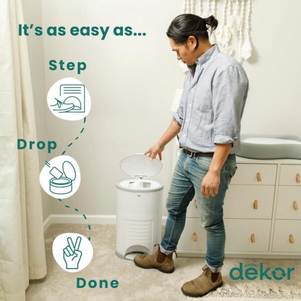 Diaper Dekor Mini cubo de pañales manos libres - Image 2